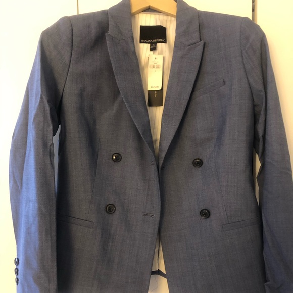 COPY - New NWT Size 0 Banana Republic Light Blue Blazer - Picture 3 of 5